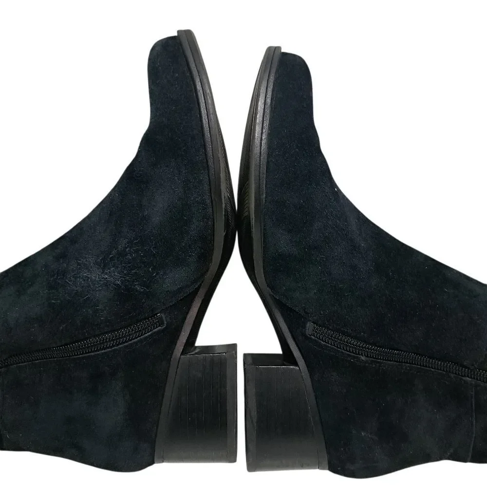 Naturalizer Demi Wide Width Leather Suede Boot Goth Missing Insert S 8.5WW Black